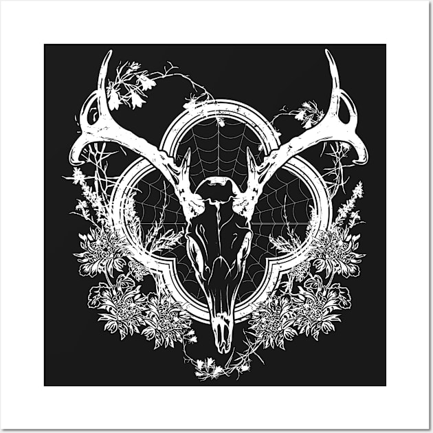 Deer Skull Floral Wall Art by GloriousBeefcakeham